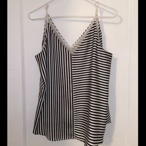 Express Black & White Strappy Blouse